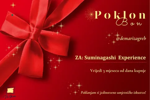 De Mari poklon bon — poklon kartica s crvenom vrpcom